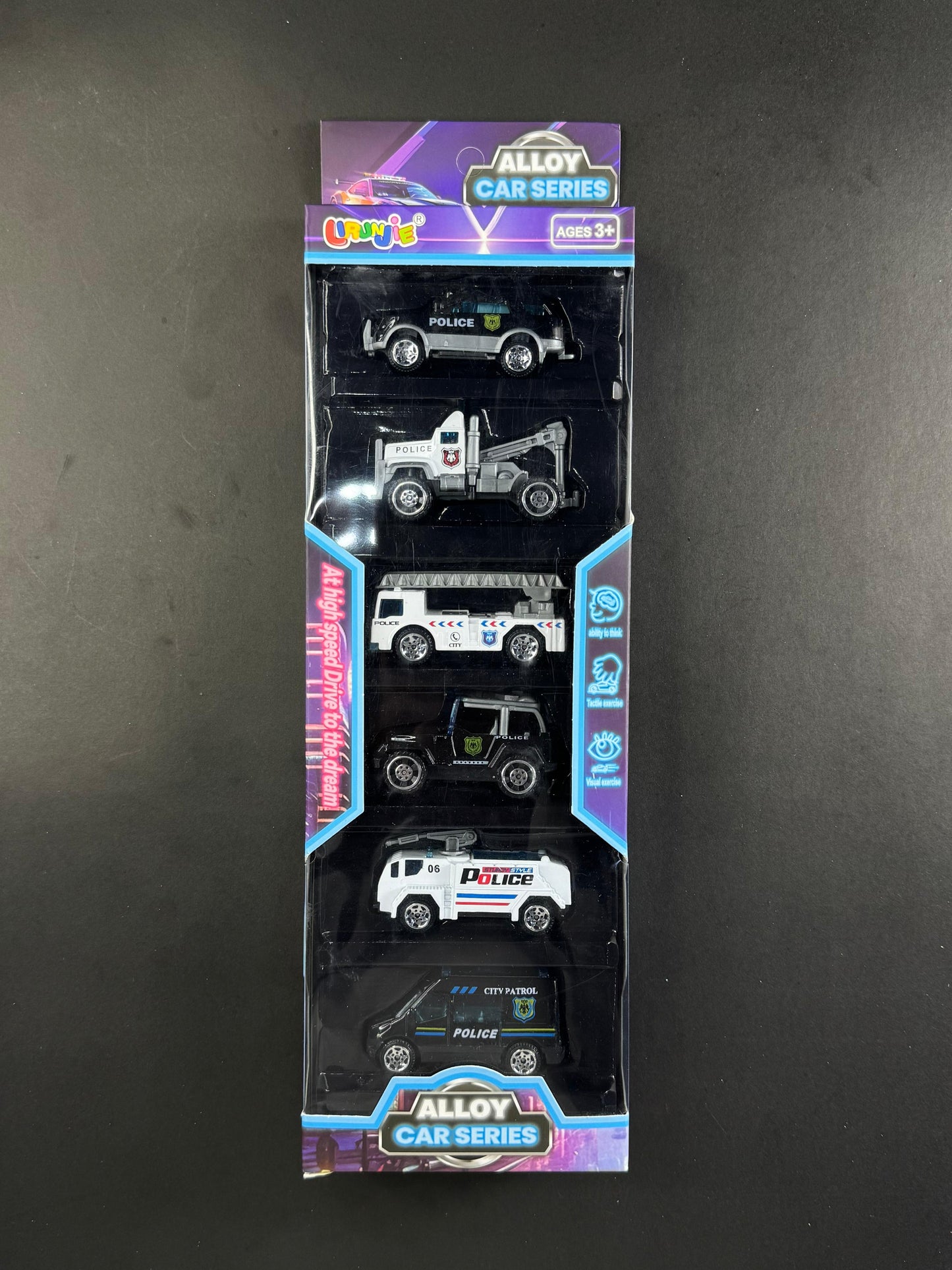 Alloy Police Force Car Set (6-Pack)
