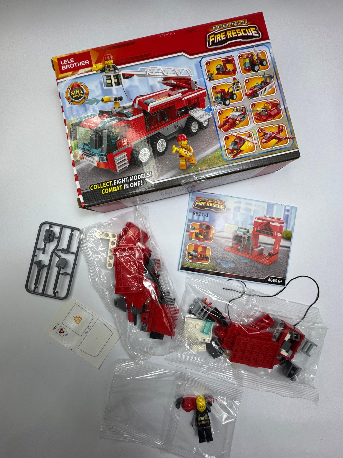 Fire Rescue 8-in-1 Building Block Set