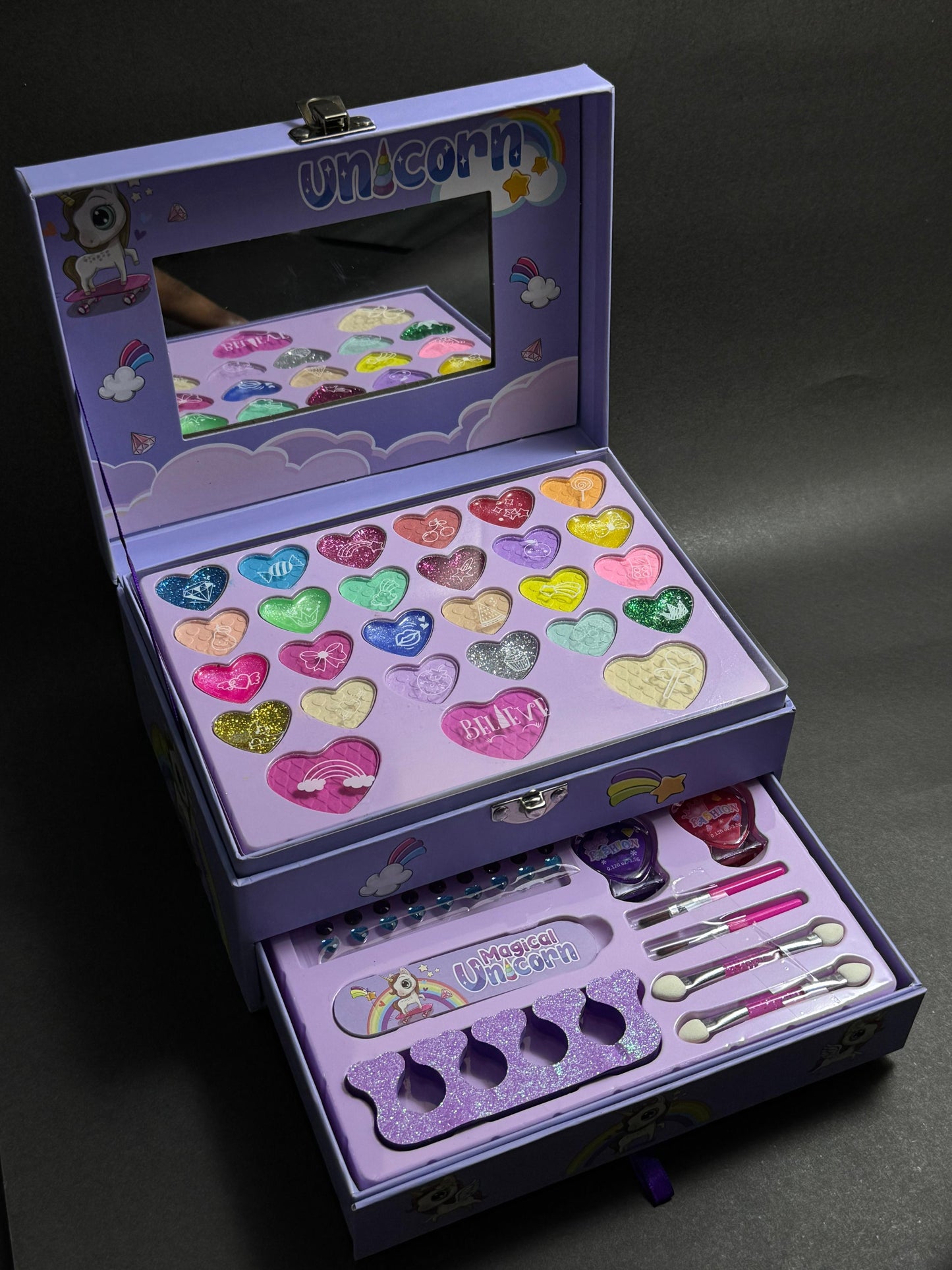🦄 Magical Unicorn Makeup Box – Sparkle, Shine & Believe! 💄🌈