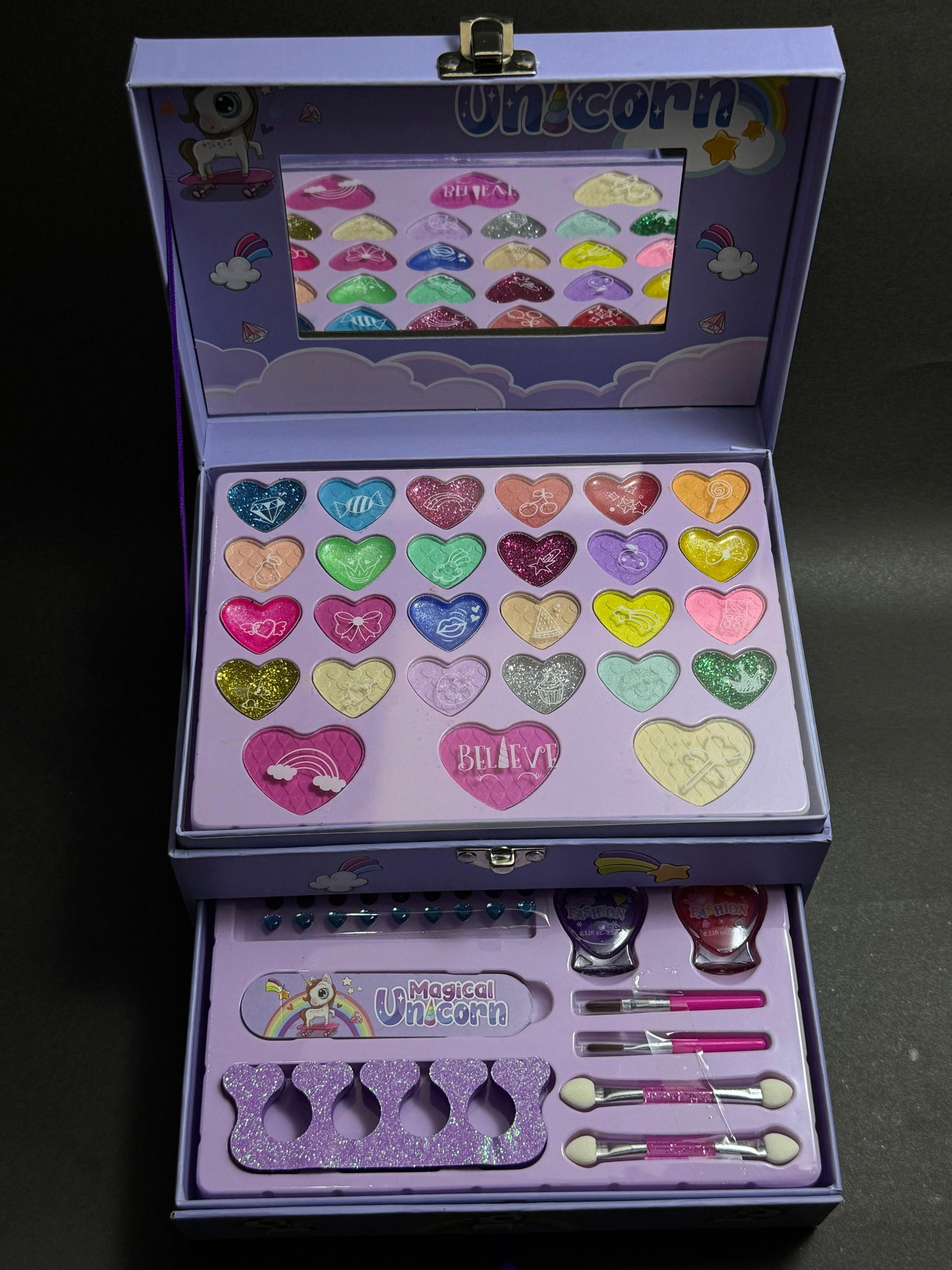 🦄 Magical Unicorn Makeup Box – Sparkle, Shine & Believe! 💄🌈